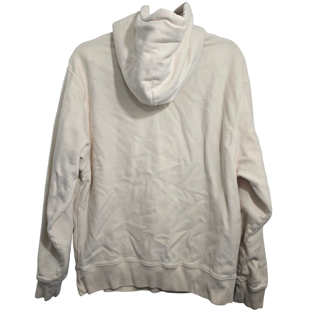 Stussy Stock Logo Hoodie Mens Large Cream Off-White Embroidered Summer 21 118417 - Picture 5 of 7